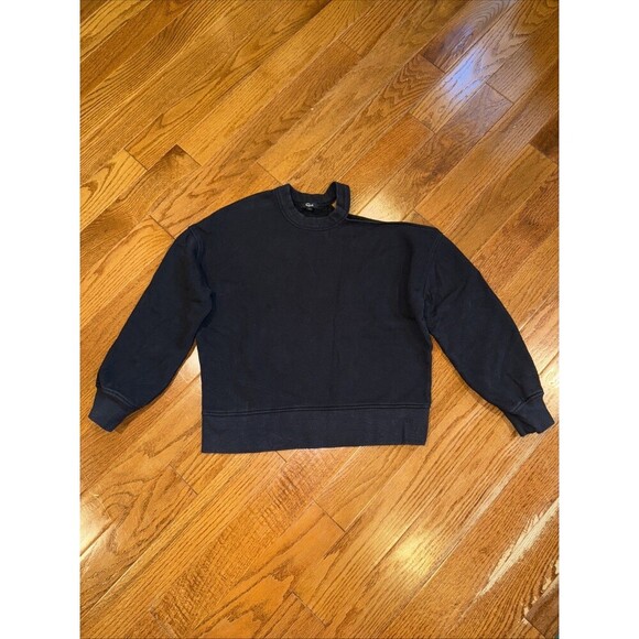 Rails Sweatshirt Womens Small Black Quincy Open Cold Shoulder Long Sleeve - Picture 1 of 6